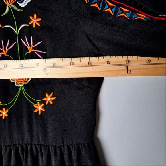 Altar’d State Black Embroidered Dress S Whimsygoth Witchy Boho Festival Cottage - Picture 7 of 9